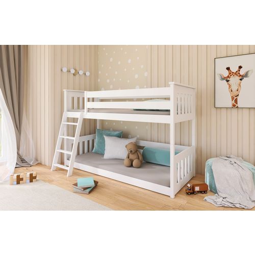 Drveni dječji krevet na kat Kevin - bijeli - 190*90 cm slika 1