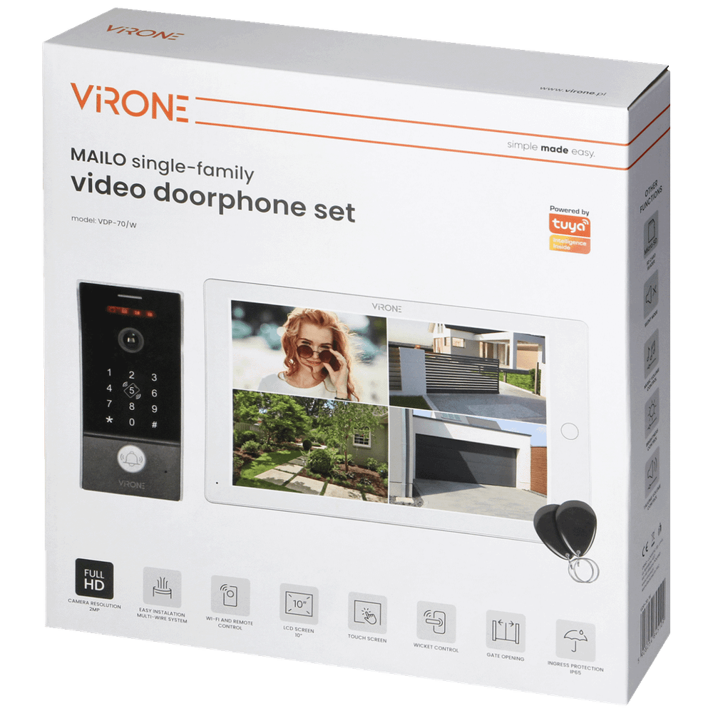 Virone Video interfon 10", WiFi, RFID, Mailo - VDP-70/W slika 9