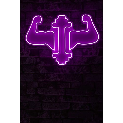 Wallity Ukrasna plastična LED rasvjeta, Gym Dumbbells WorkOut - Pink slika 2