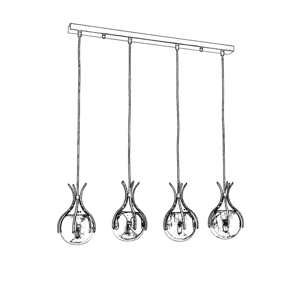 Elegantni Luster AV-1766-4Y-BSY u Crno-Brončanoj Boji slika 5
