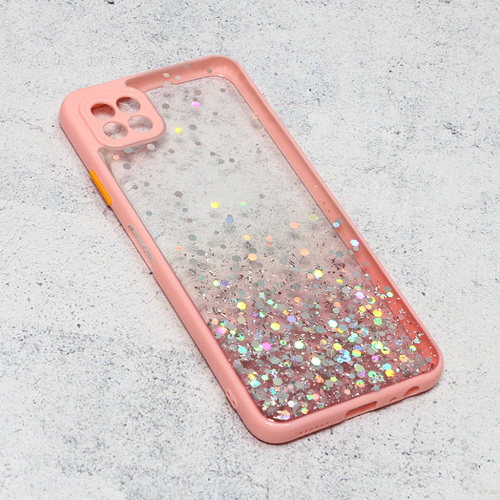 Maska Frame Glitter za Samsung A226B Galaxy A22 5G roze slika 1