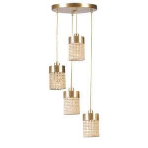 Zeus 48704-4 Rattan
Gold Chandelier