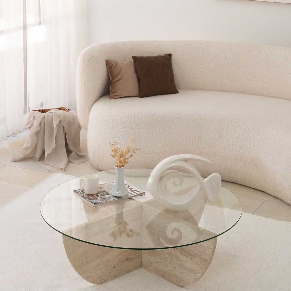 Lily Travertine Kafa Sto slika 2