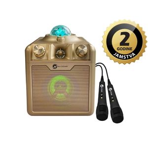 N-Gear karaoke Disco STAR 710, 50W, LED svjetla, LASER, 2*žič mikrofon, zlatni