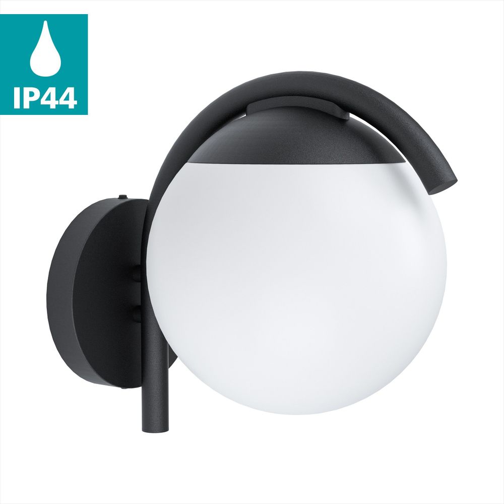 Eglo Prata Vecchia Vanjska Zidna Lampa E27, 28W, IP44, Pocinčani Čelik/Plastika, Crna slika 3