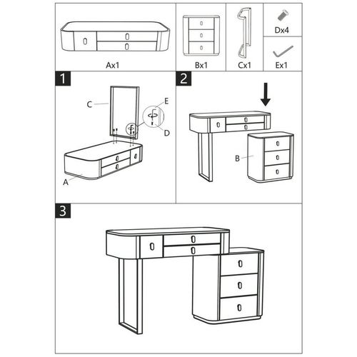 Mauro Ferretti Stolić za spavaću sobu BED DESK BEAUTY cm 120X40X75 slika 10