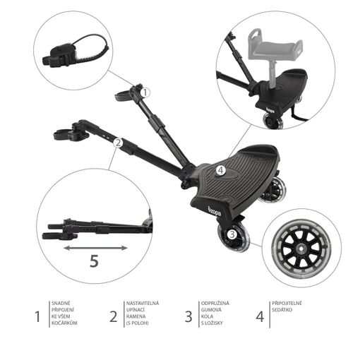 Zopa univerzalni nastavak za kolica Segboard 2, Black slika 4