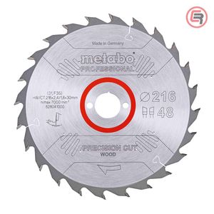 Metabo List Kružne Pile 216 x 2,4 / 1,8 x 30 / Z = 48 Precision Cut Wood Professional – 628041000