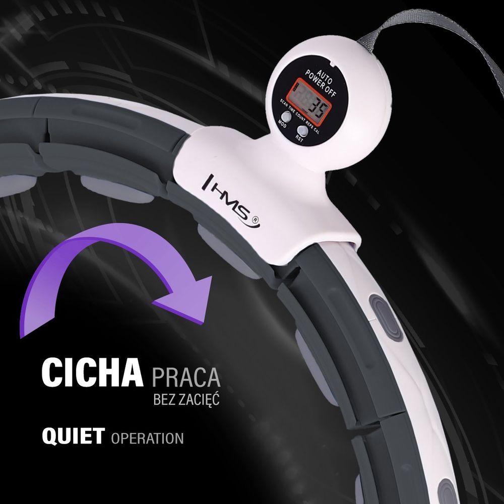 Hhm15 hula hoop crni magnetski s utegom + brojačem hms slika 9