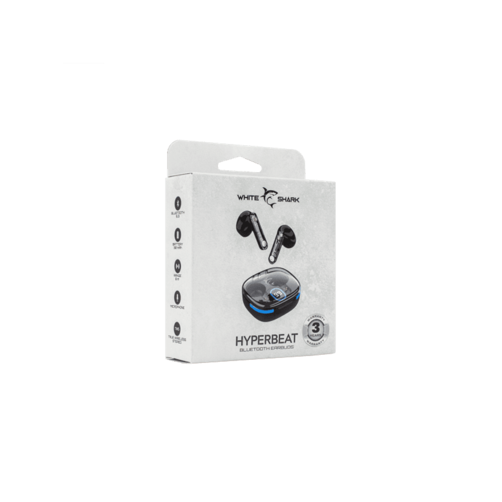 WHITE SHARK EARBUDS Slušalice + mikrofon Bluetooth GEB-TWS37 HYPERBEAT, crne slika 4
