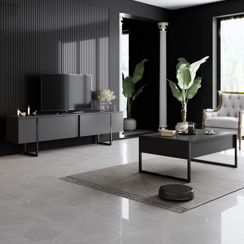 Kafa Stol Luxe - Antracit i Crna slika 3