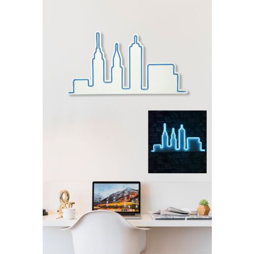 Wallity Ukrasna plastična LED rasvjeta, City Skyline - Blue slika 3