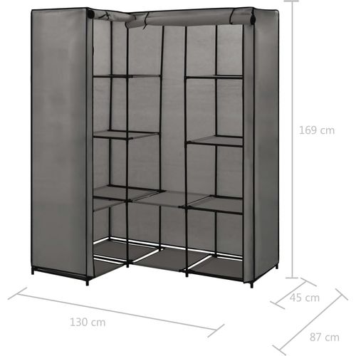 282452 Corner Wardrobe Grey 130x87x169 cm slika 6