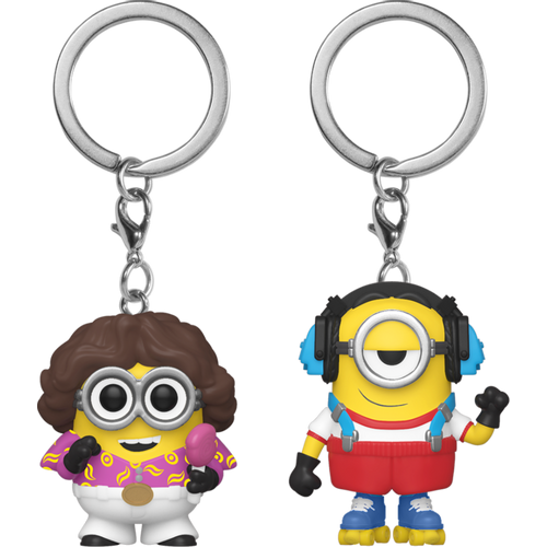 FUNKO POP KEYCHAIN: MINIONS - 70'S BOB & ROLLER SKATING STUART 2-PACK slika 2