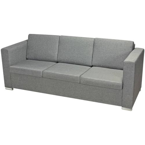 Dvodijelni set sofa od tkanine svijetlosivi slika 61