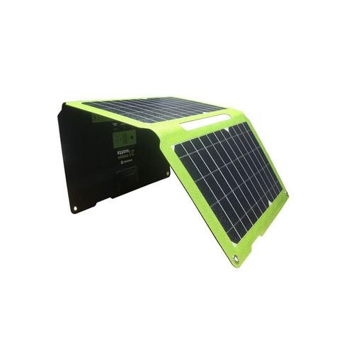 SWISSTEN punjač SOLARNI, 21W, USB-A, USB-C, preklopni, crni slika 1