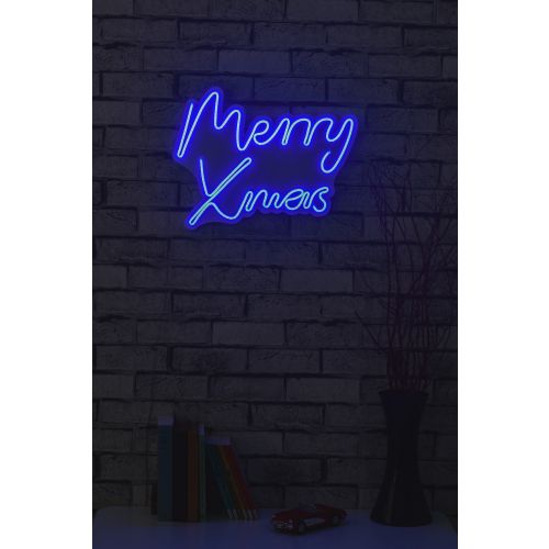 Wallity Ukrasna plastična LED rasvjeta, Merry Christmas - Blue slika 12