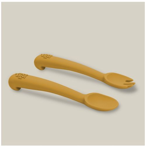 InterBaby silikonski set pribora za jelo Earth Ocher slika 3