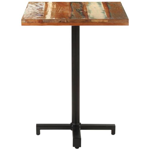 Bistro stol četvrtasti 60 x 60 x 75 cm masivno obnovljeno drvo slika 2