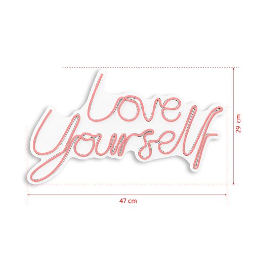 Wallity Zidna LED dekoracija, Love Yourself - Pink slika 8