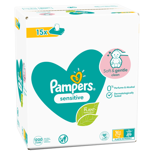 Pampers Vlažne maramice Sensitive XXL / 15x80 komada slika 2