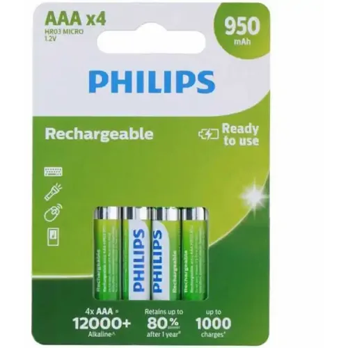 Punjiva baterija Philips AAA NiMH 1.2V 950mAh slika 1