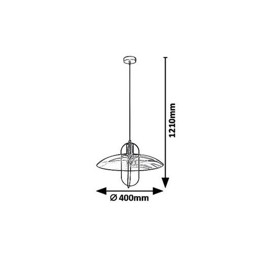 Rabalux Vida, visilica, E27 1X MAX 8W, crna/smoke slika 3