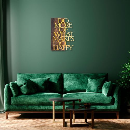 Wallity Drvena zidna dekoracija, Do More Of What Makes You Happy - Gold slika 3
