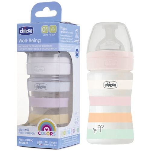 Chicco Plastična flašica Well Being 150ml 0m+ Roza slika 1