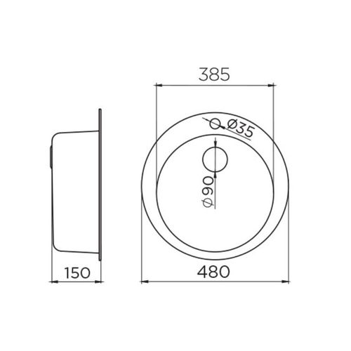 Metalac inox usadni sudoper Venera E480 sifon ø90 slika 2