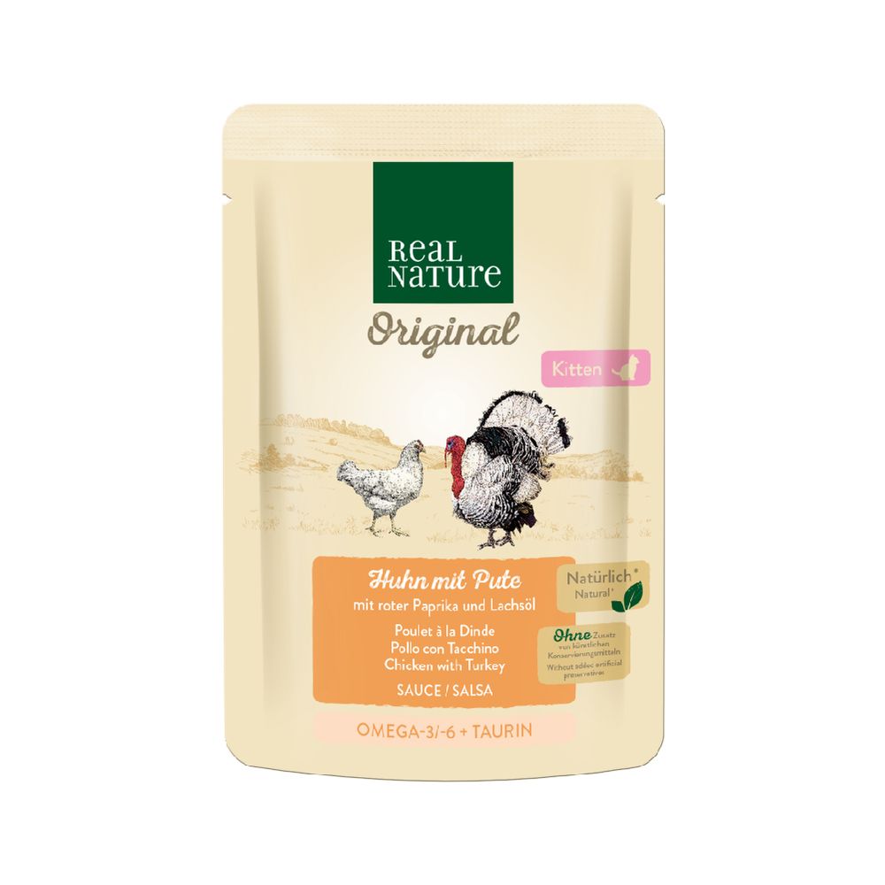 Real Nature Cat Kitten Junior piletina i perad u umaku 85 g slika 1