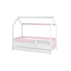 Krevet Little house s ladicom - pink (160 x 80 cm)