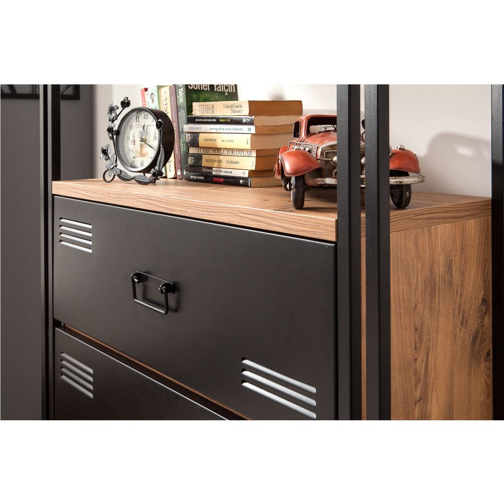 Cosmo Cortex Atlantic Pine Black Bookshelf slika 3
