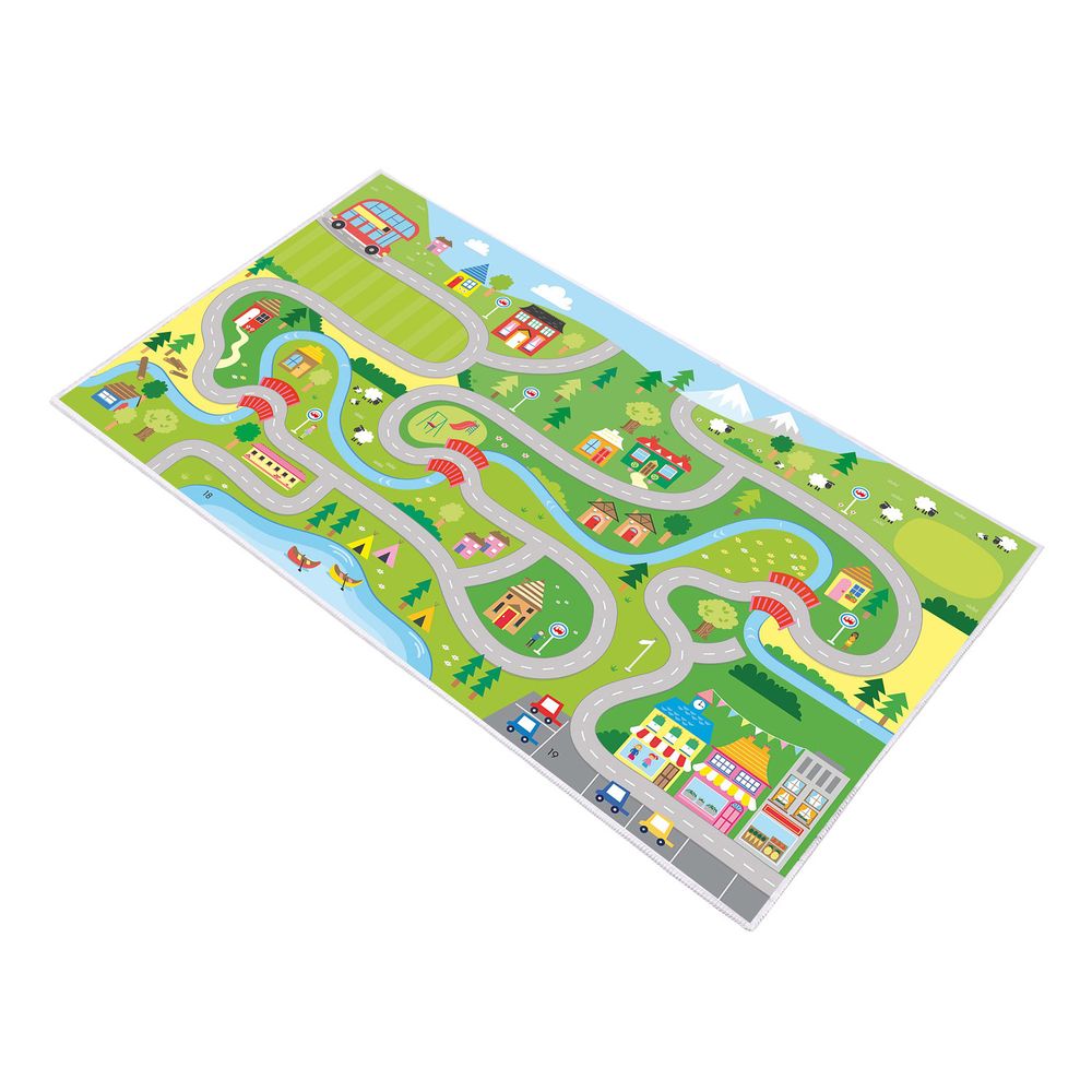 Tamki dječiji tepih Kids"- 40 – motiv grad, zeleni (120 x 180 cm) - DIGITALNI PRINT slika 3