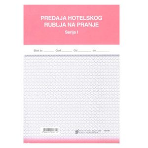 XII-35 PREDAJA HOTELSKOG RUBLJA NA PRANJE; Blok 3 x 50 listova, 14,8 x 21 cm