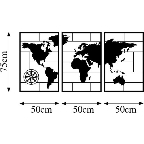 Wallity Metalna zidna dekoracija, World Map slika 5