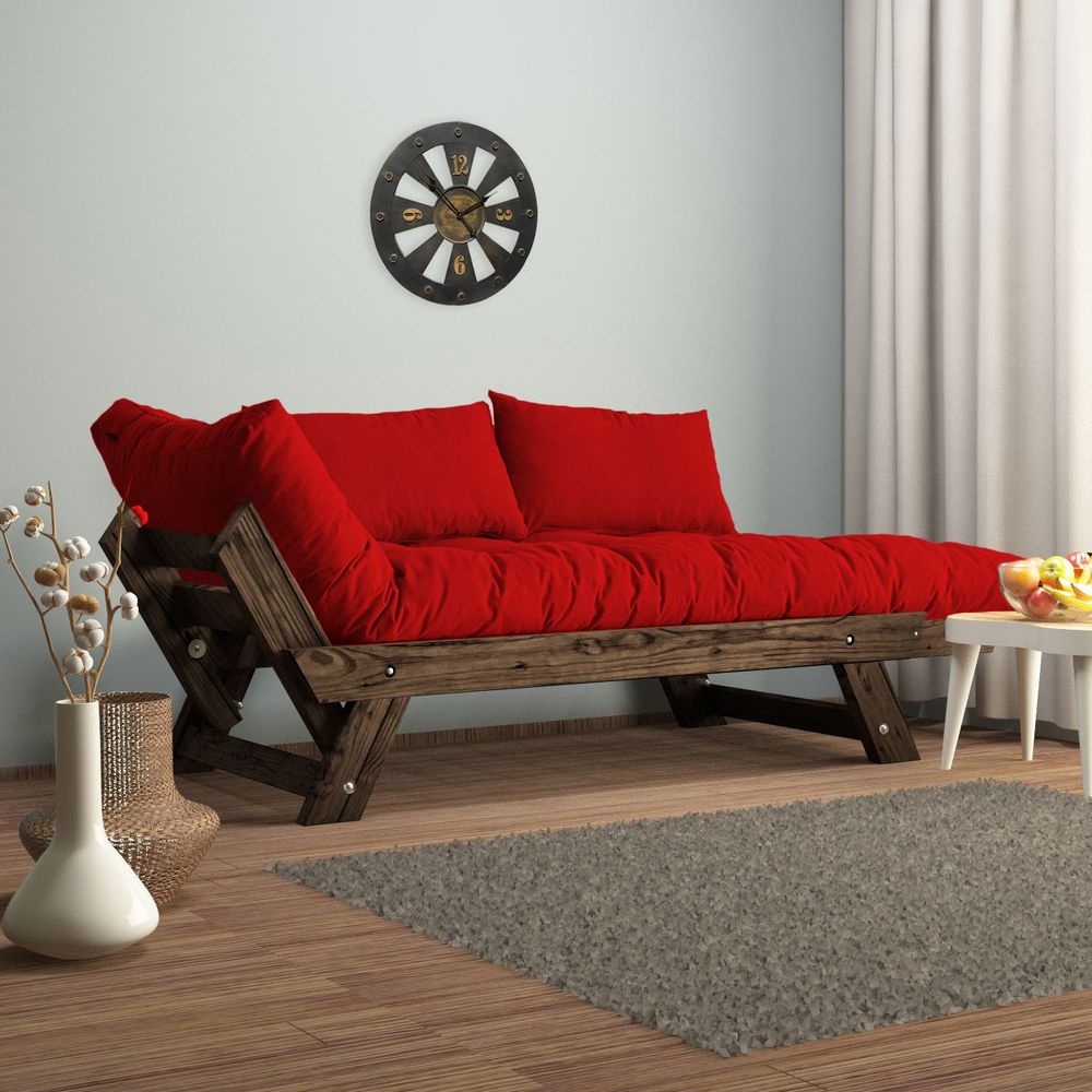Dvosjed sofa CPT8114-210 - boje: Orah, Crvena i Vrtna slika 2