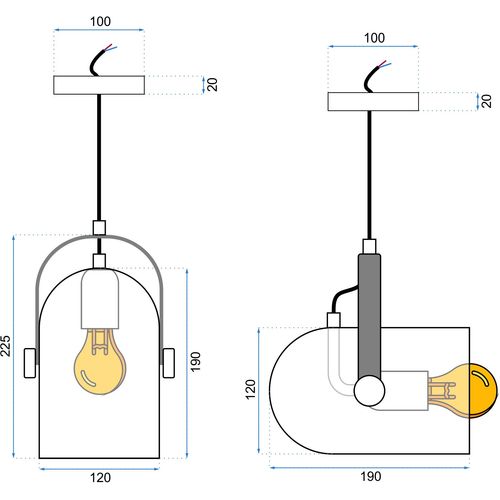 TOOLIGHT STROPNA SVJETILJKA CRNA S PRUGOM APP305-1CP slika 11