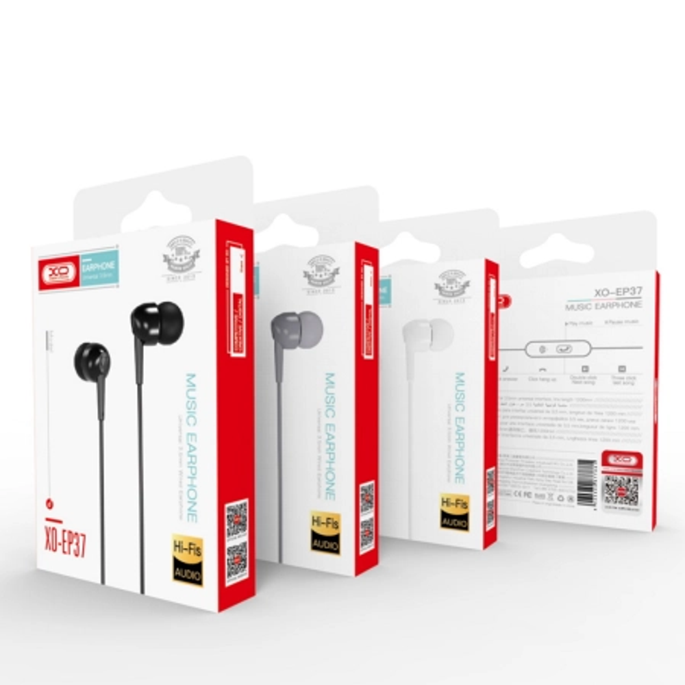 XO In-Ear Slušalice sa mikrofonom EP37, Crne slika 3