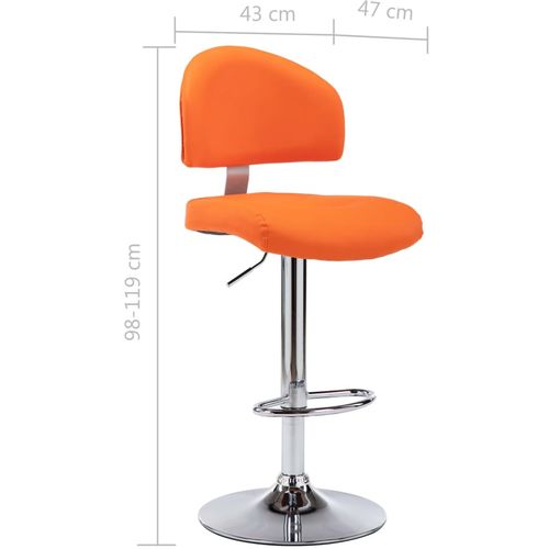 Barski stolci od umjetne kože 2 kom narančasti slika 21