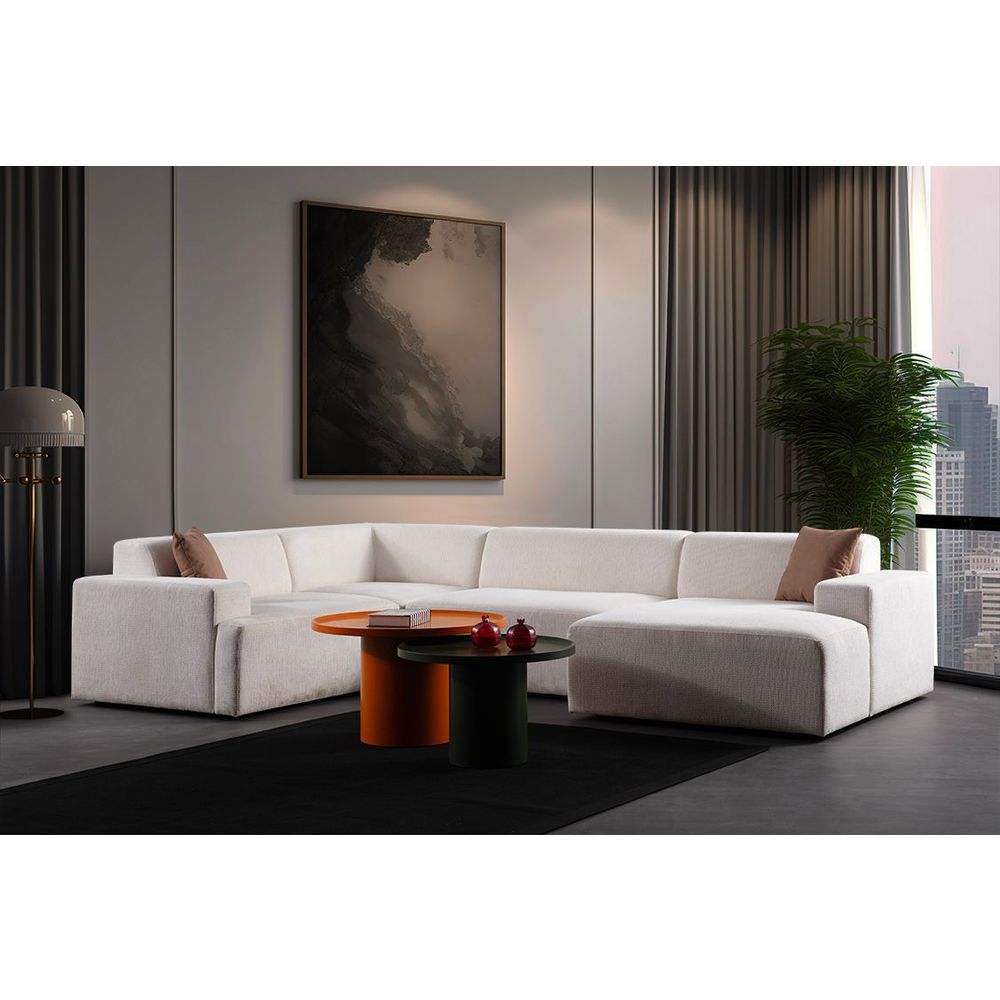 Ugaona Sofa Melva (L1,5 + C + O2 + Chl Desno) - boje: bijela slika 1