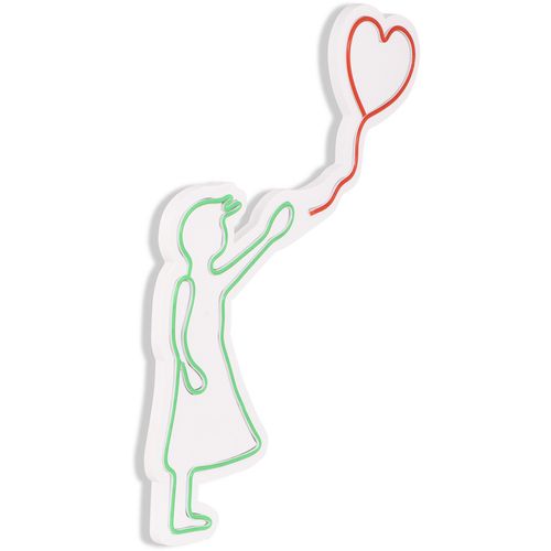 Wallity Ukrasna plastična LED rasvjeta, Balloon Girl - Green  slika 16