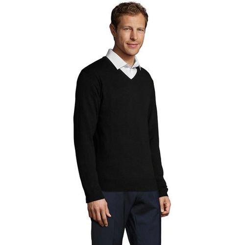 GALAXY MEN muški džemper na V izrez - Crna, 3XL  slika 2