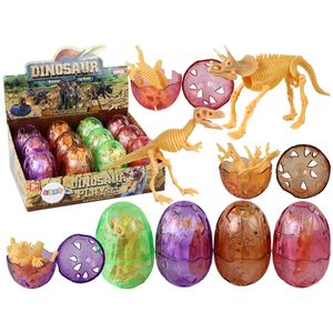 Figurica jajeta dinosaura žuta 4 boje 9 cm
