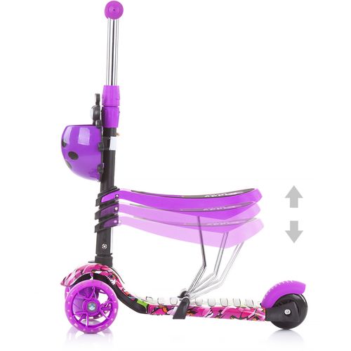 Chipolino romobil / guralica Kiddy Evo s ručkom Purple Graffiti slika 6