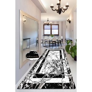 Marmor Black & White Tepih za Hol (80 x 300 cm)