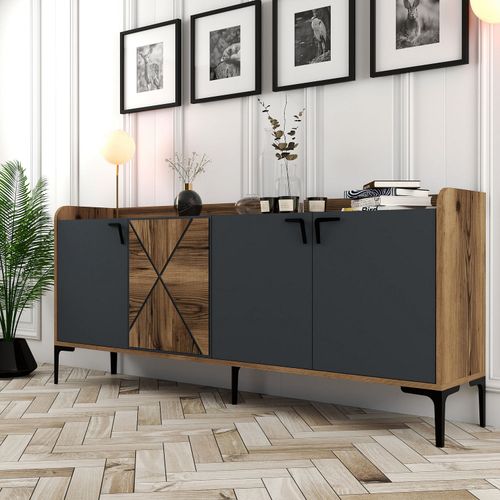 Woody Fashion Komoda VENEDIK WALNUT, Venedik - Walnut, Anthracite slika 2