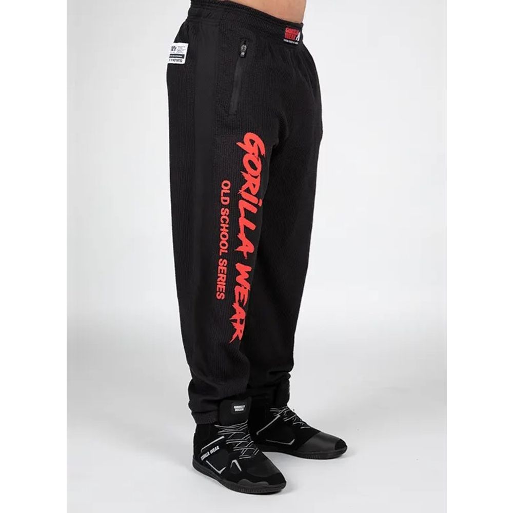 Gorilla Wear AUGUSTINE Old School Donji dio trenerke, Crno/Crveni slika 3