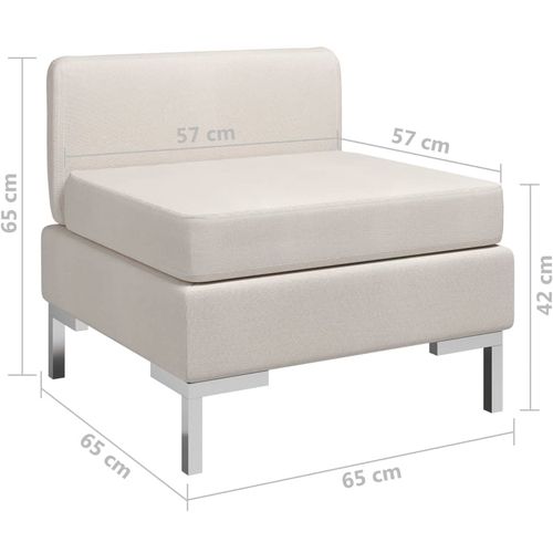 Modularna srednja sofa s jastukom od tkanine krem slika 11