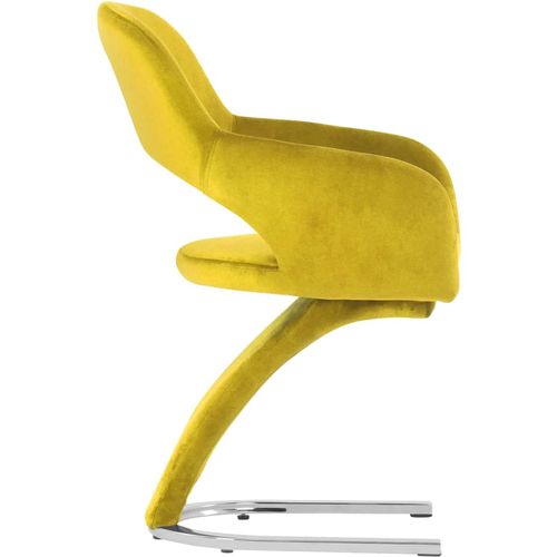 Blagovaonske stolice 2 kom žute baršunaste slika 9